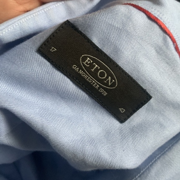 Eton Classic solid Blue Dress Shirt size 17 / 43‎ elegant office career - Picture 2 of 9